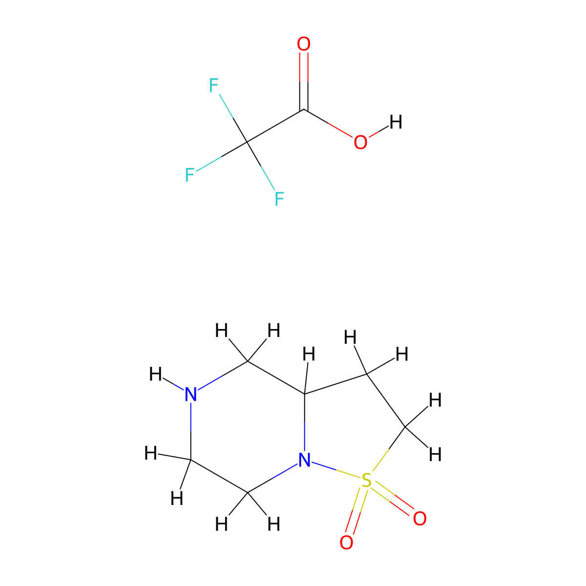 Hexahydro-2H-isothiazolo[2,3-a]pyrazine 1,1-dioxide 2,2,2-trifluoroacetate molecular structure, CAS 2138076-26-1