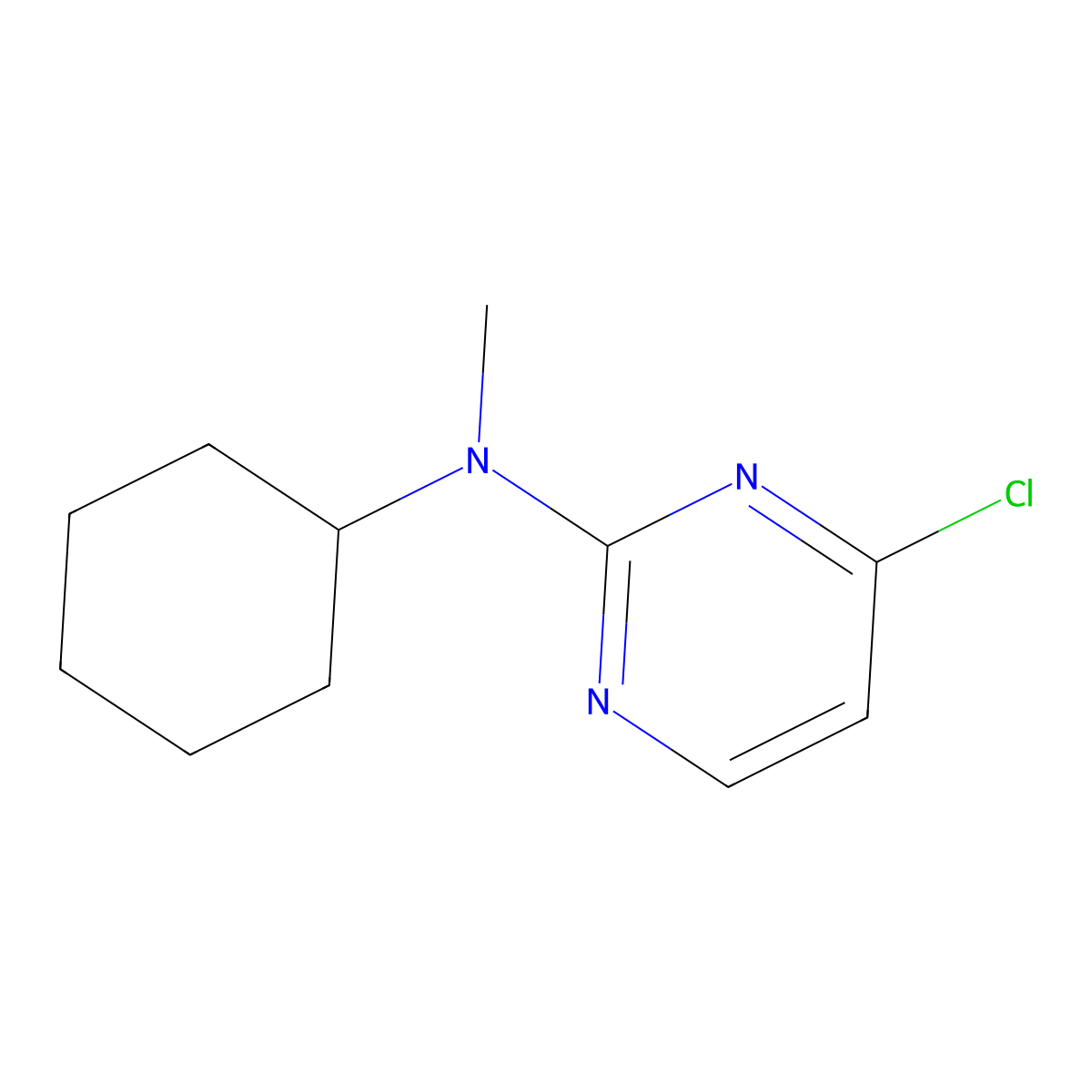 4-chloro-N-cyclohexyl-N-methylpyrimidin-2-amine molecular structure, CAS 2138076-27-2