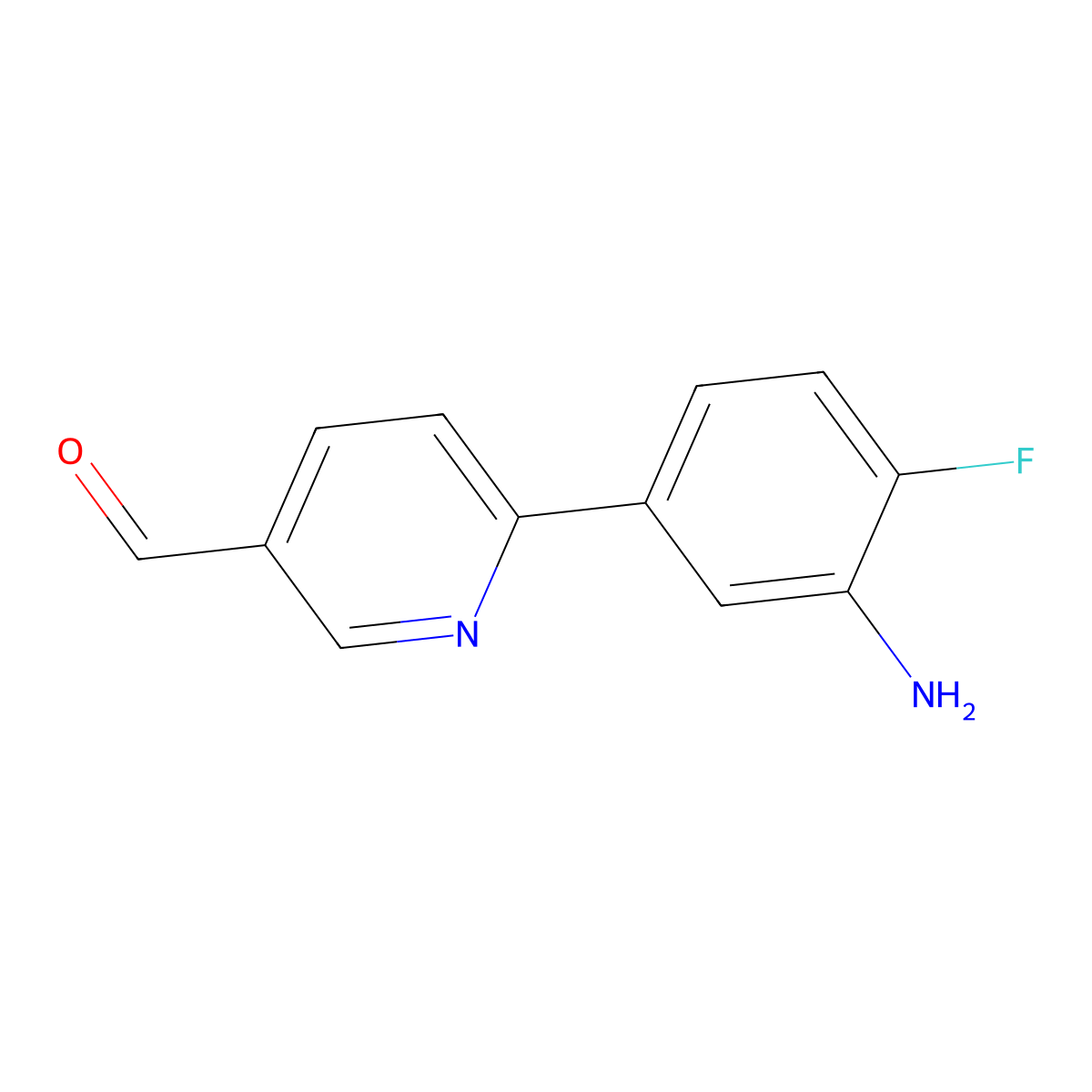 6-(3-Amino-4-fluorophenyl)pyridine-3-carbaldehyde molecular structure, CAS 2138077-03-7