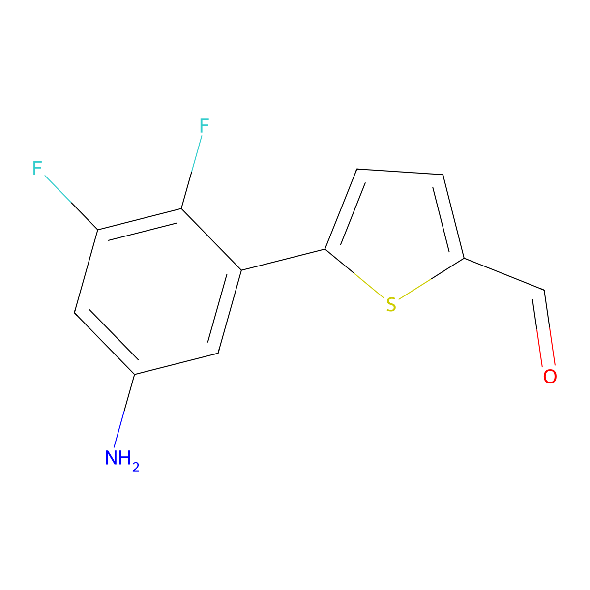 5-(5-Amino-2,3-difluorophenyl)thiophene-2-carbaldehyde molecular structure, CAS 2138077-28-6