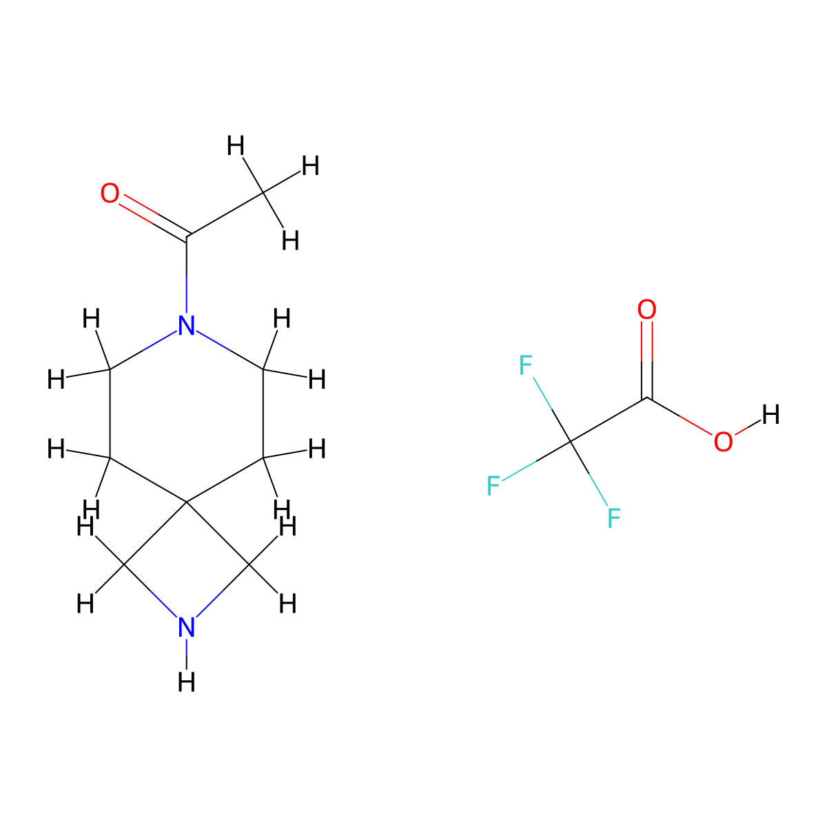 1-{2,7-Diazaspiro[3.5]nonan-7-yl}ethan-1-one; trifluoroacetic acid molecular structure, CAS 2138080-67-6