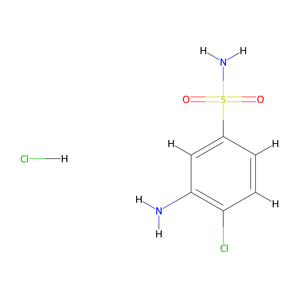 3-Amino-4-chlorobenzene-1-sulfonamide hydrochloride molecular structure, CAS 2138080-85-8