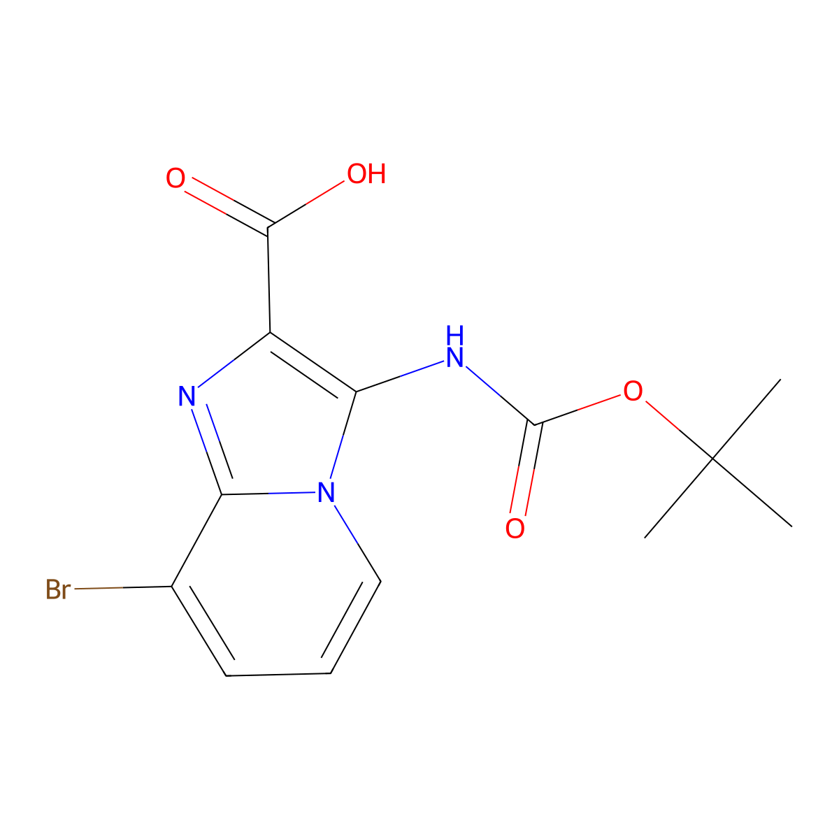 8-Bromo-3-{[(tert-butoxy)carbonyl]amino}imidazo[1,2-a]pyridine-2-carboxylic acid molecular structure, CAS 2138083-25-5