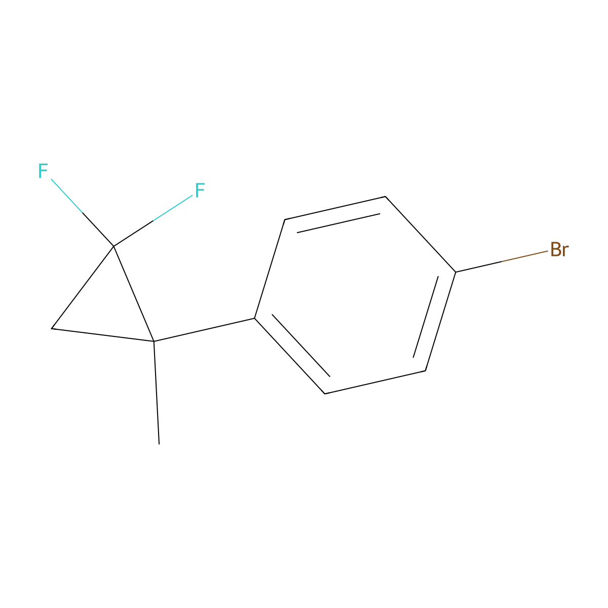 1-Bromo-4-(2,2-difluoro-1-methylcyclopropyl)benzene molecular structure, CAS 2138083-44-8