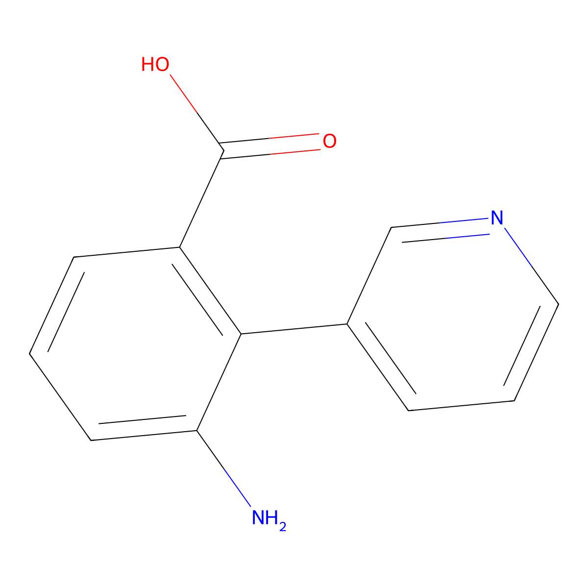 3-Amino-2-(pyridin-3-yl)benzoic acid molecular structure, CAS 2138084-43-0