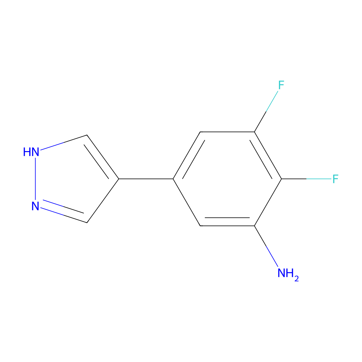 2,3-difluoro-5-(1H-pyrazol-4-yl)aniline molecular structure, CAS 2138084-49-6