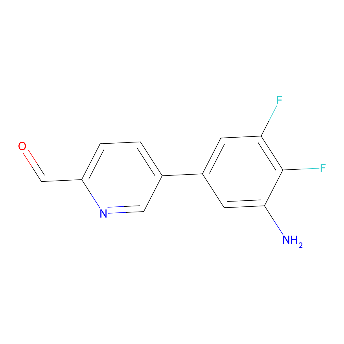 5-(3-Amino-4,5-difluorophenyl)pyridine-2-carbaldehyde molecular structure, CAS 2138084-63-4