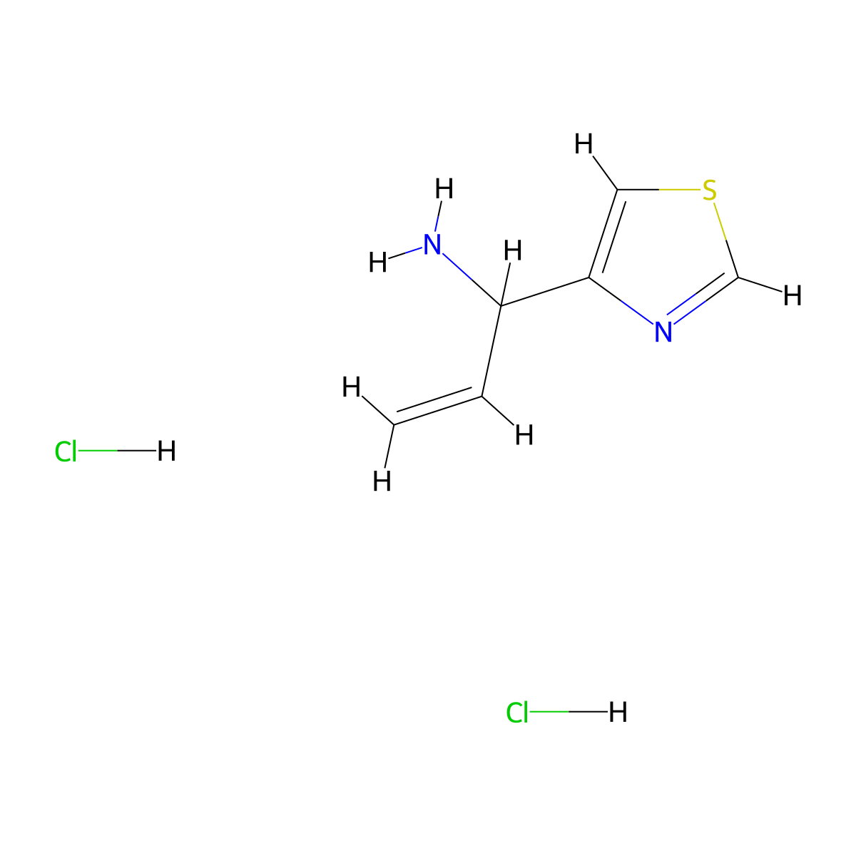 1-(1,3-Thiazol-4-yl)prop-2-en-1-amine dihydrochloride molecular structure, CAS 2138085-30-8