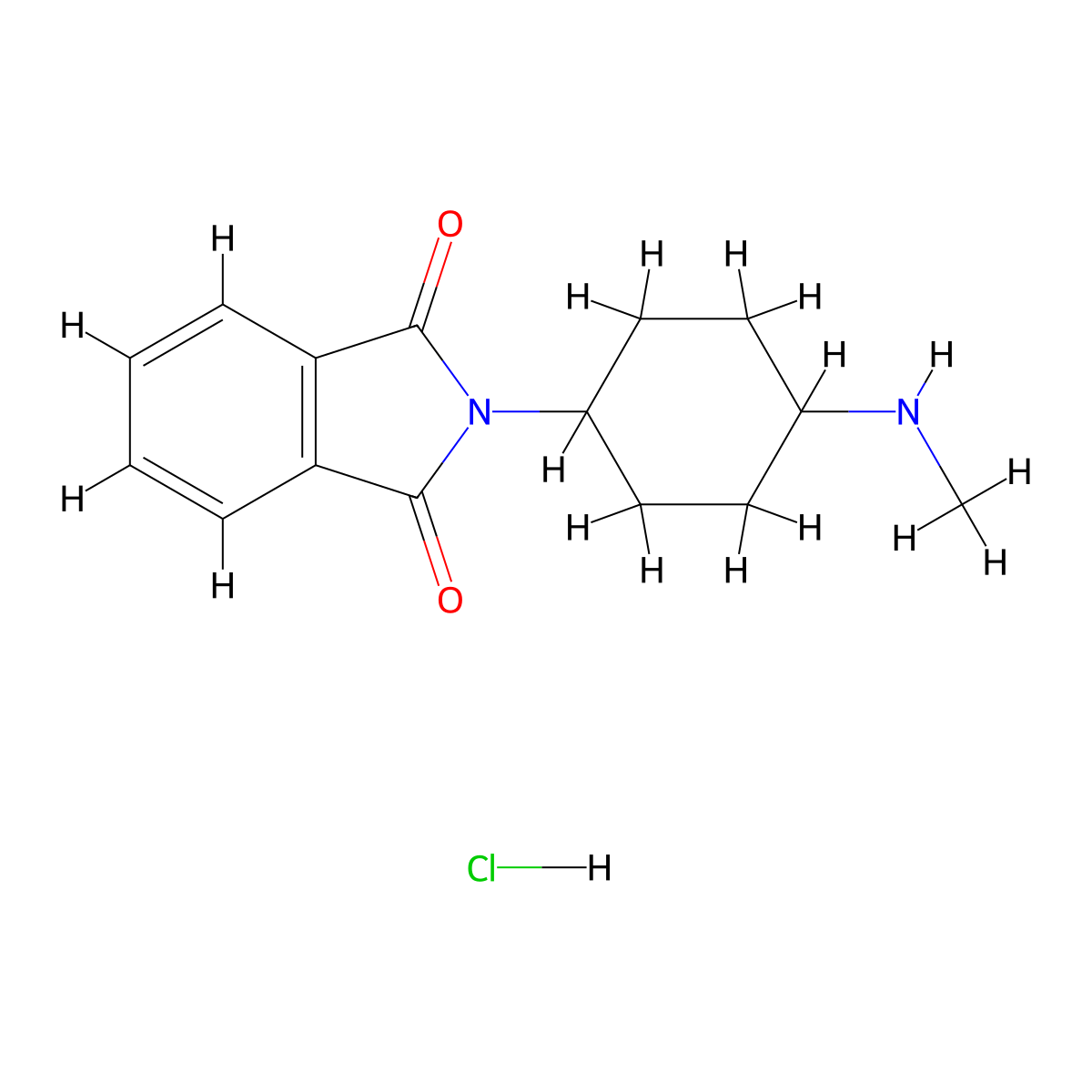 2-[4-(methylamino)cyclohexyl]-2,3-dihydro-1H-isoindole-1,3-dione hydrochloride molecular structure, CAS 2138086-92-5