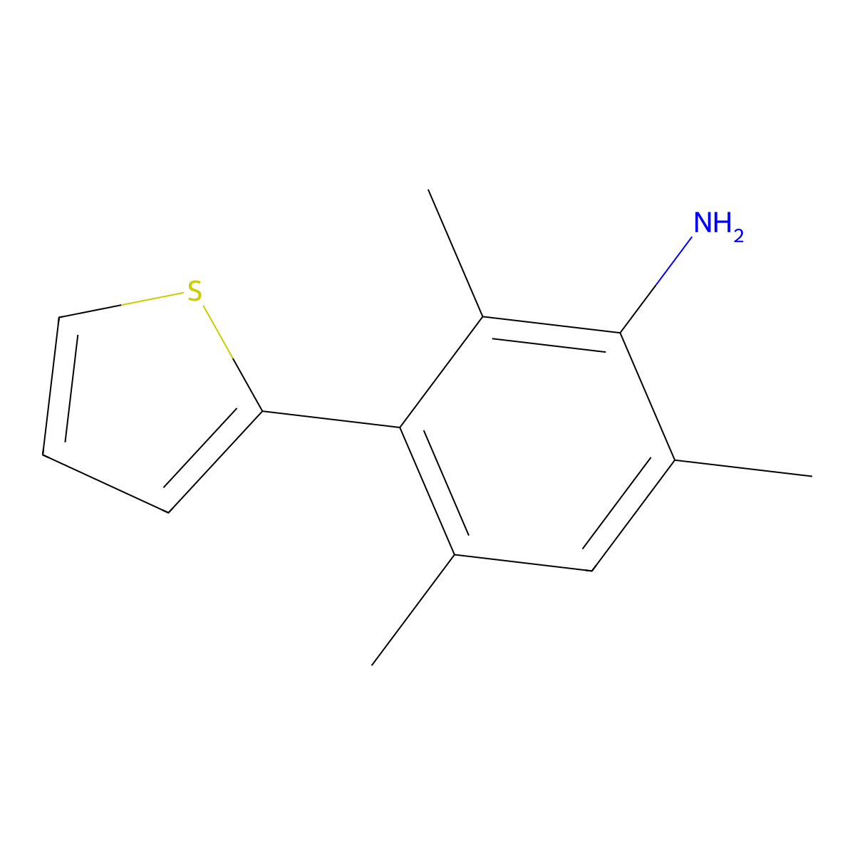 2,4,6-Trimethyl-3-(thiophen-2-yl)aniline molecular structure, CAS 2138087-03-1