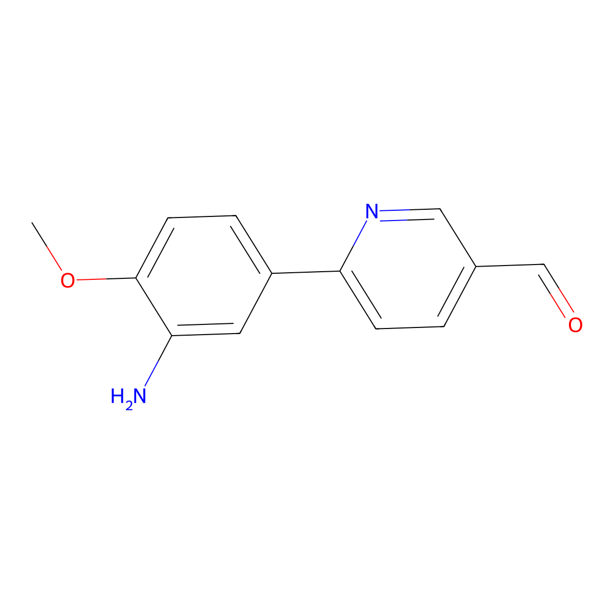 6-(3-Amino-4-methoxyphenyl)pyridine-3-carbaldehyde molecular structure, CAS 2138087-21-3