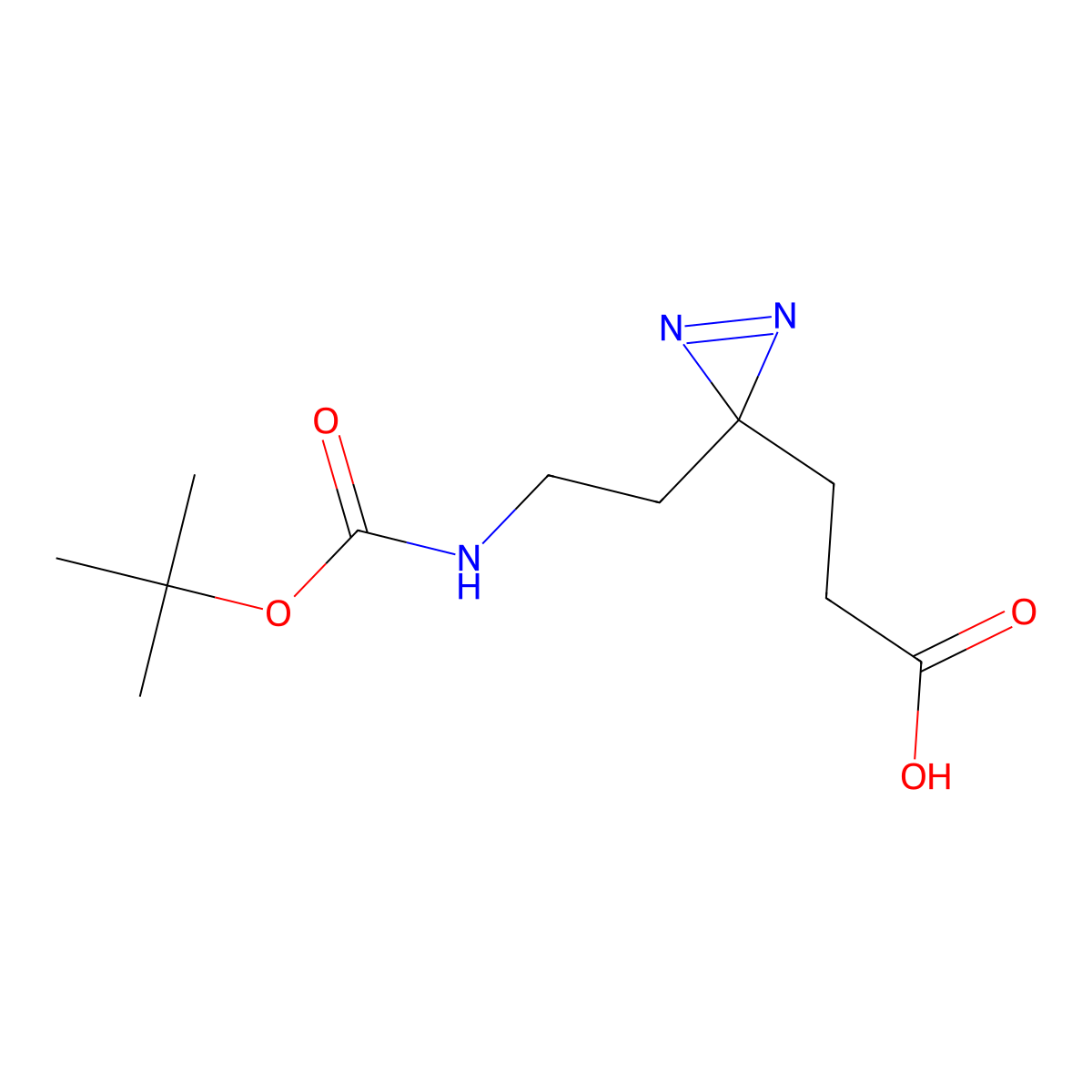 3-(3-(2-(((tert-butoxy)carbonyl)amino)ethyl)-3H-diazirin-3-yl)propanoic acid molecular structure, CAS 2138087-47-3