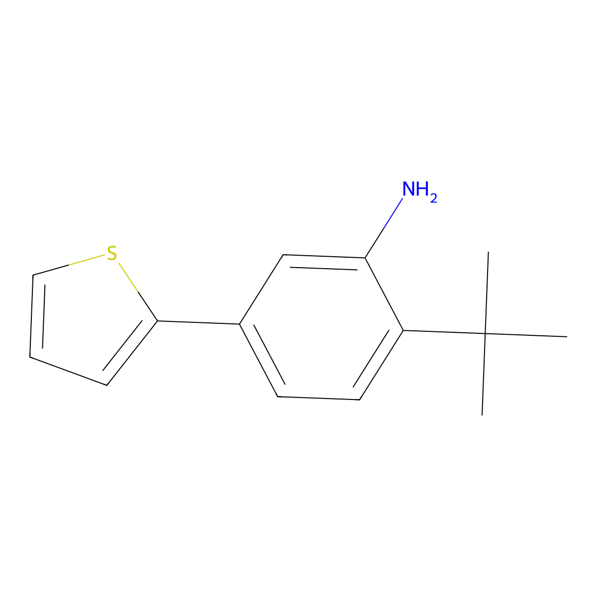 2-Tert-butyl-5-(thiophen-2-yl)aniline molecular structure, CAS 2138087-72-4