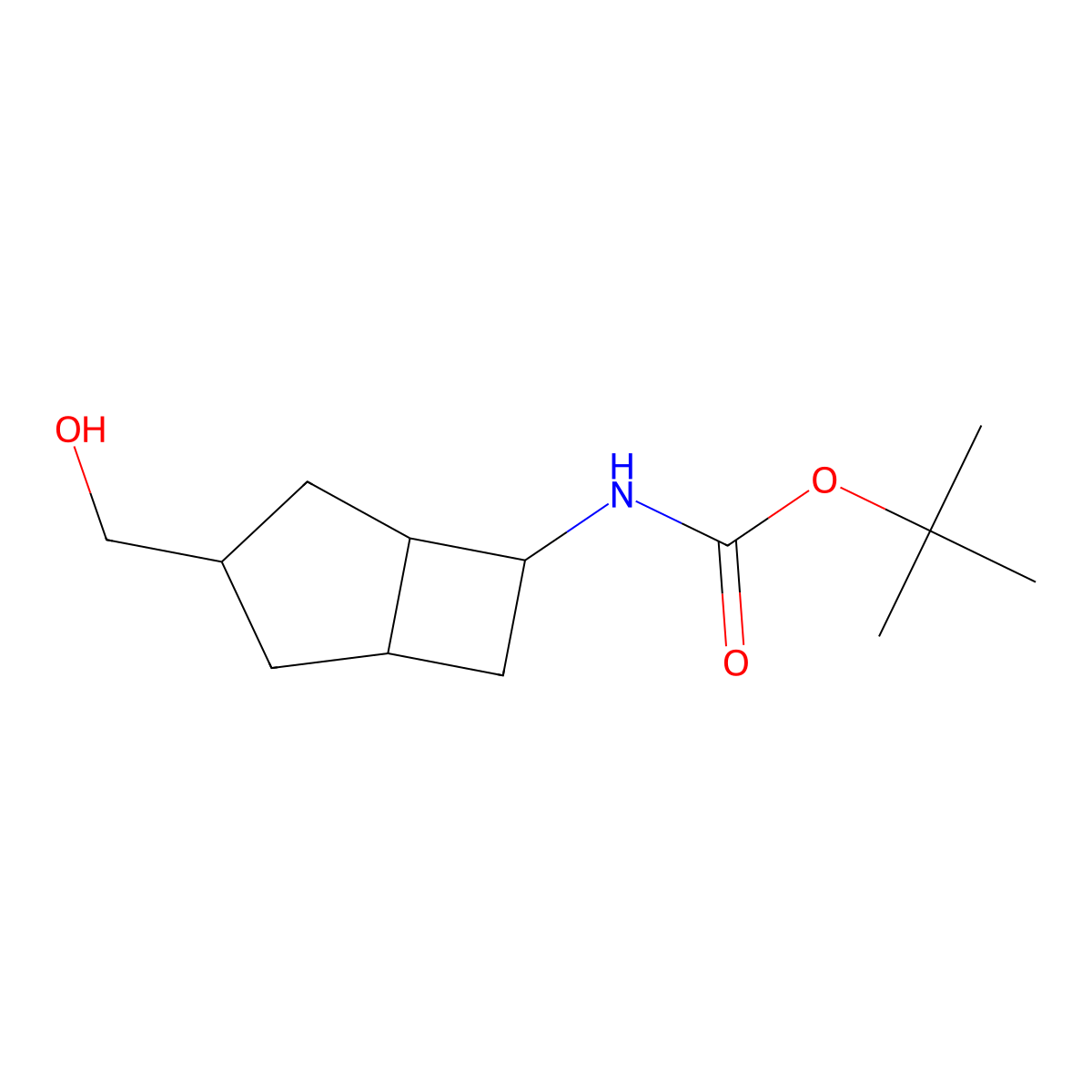 tert-butyl N-[3-(hydroxymethyl)-6-bicyclo[3.2.0]heptanyl]carbamate molecular structure, CAS 2138092-75-6