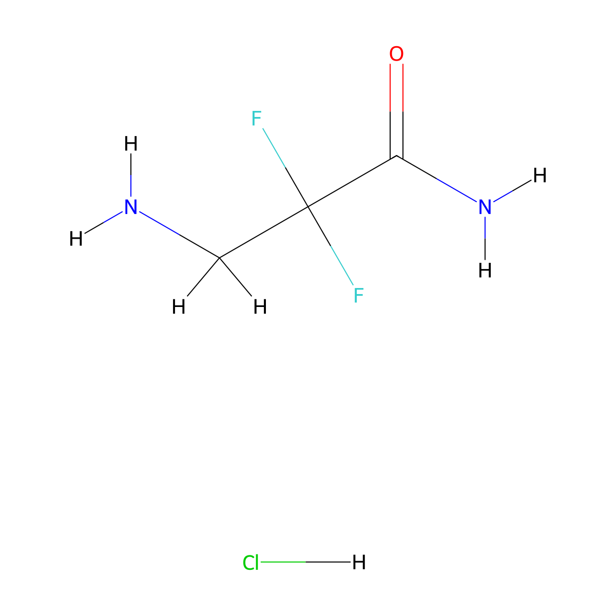 3-Amino-2,2-difluoropropanamide hydrochloride molecular structure, CAS 2138093-21-5