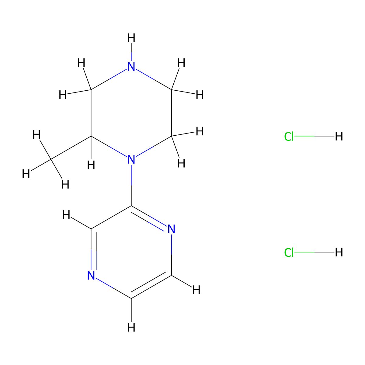2-(2-Methylpiperazin-1-yl)pyrazine dihydrochloride molecular structure, CAS 2138093-56-6