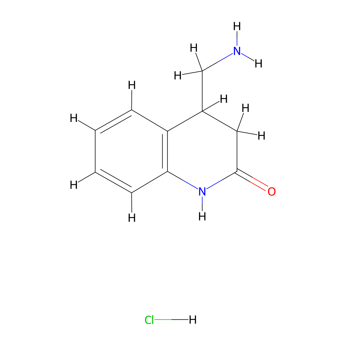 4-(Aminomethyl)-1,2,3,4-tetrahydroquinolin-2-one hydrochloride molecular structure, CAS 2138095-63-1