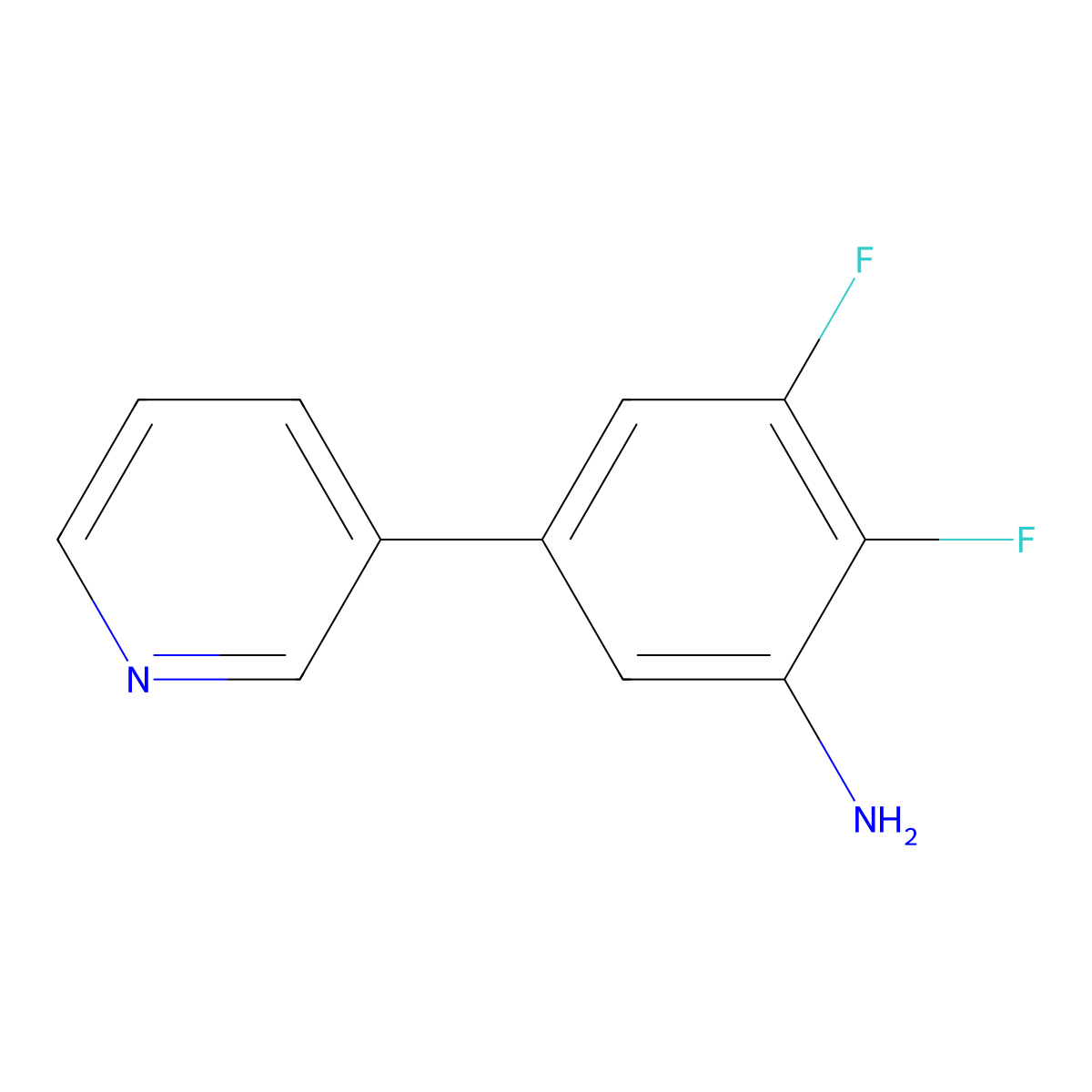 2,3-Difluoro-5-(pyridin-3-yl)aniline molecular structure, CAS 2138097-03-5