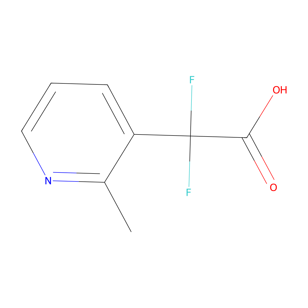 2,2-Difluoro-2-(2-methylpyridin-3-yl)acetic acid molecular structure, CAS 2138097-39-7