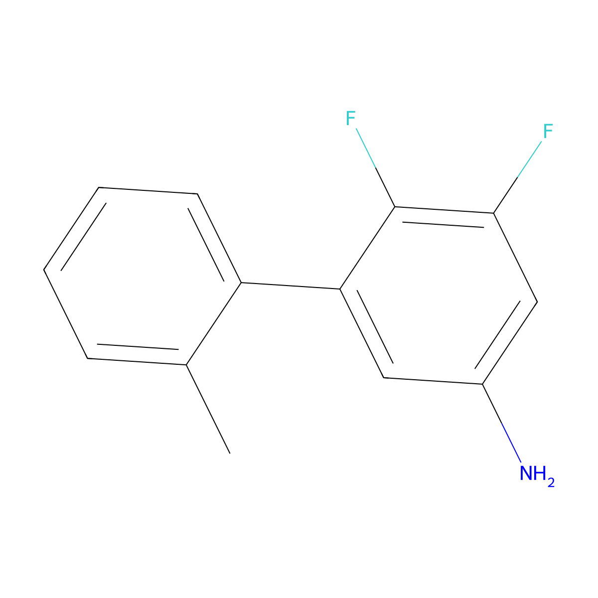 3,4-Difluoro-5-(2-methylphenyl)aniline molecular structure, CAS 2138097-53-5