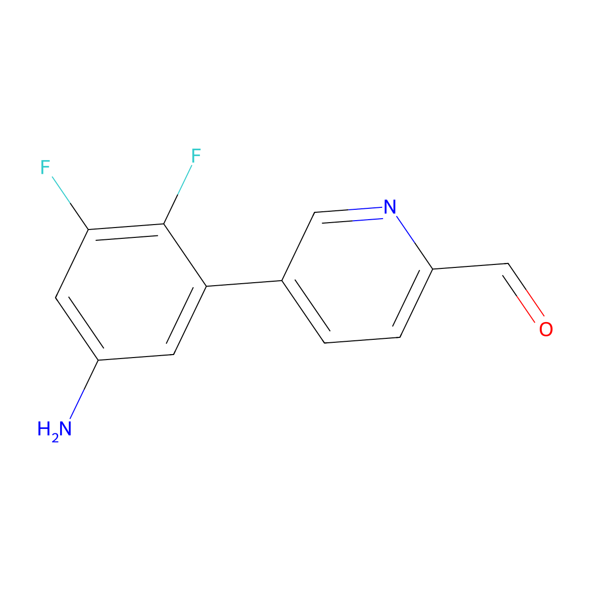 5-(5-Amino-2,3-difluorophenyl)pyridine-2-carbaldehyde molecular structure, CAS 2138097-69-3