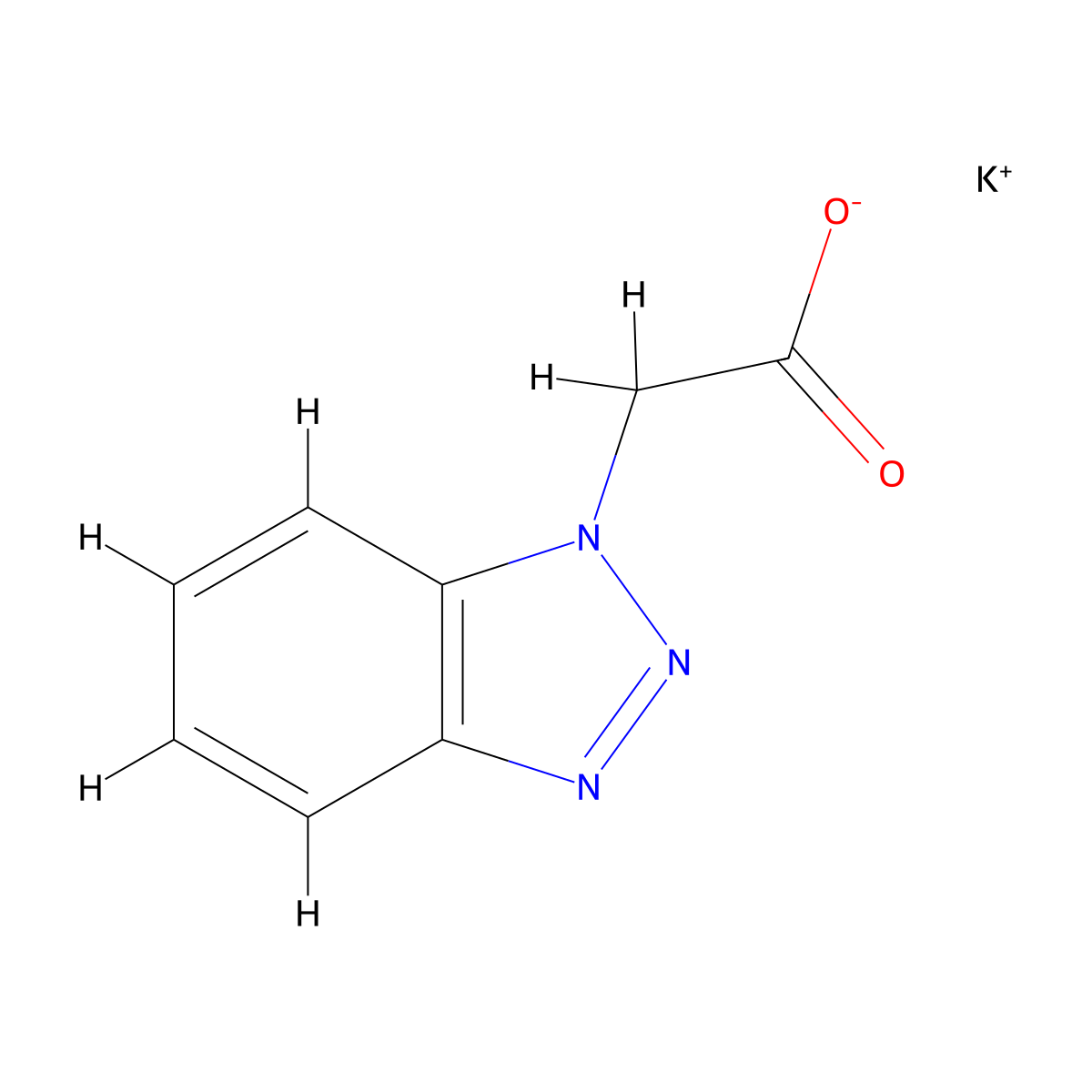 Potassium 2-(1H-1,2,3-benzotriazol-1-yl)acetate molecular structure, CAS 2138098-55-0
