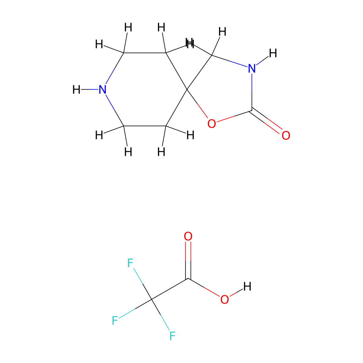 1-Oxa-3,8-diazaspiro[4.5]decan-2-one, trifluoroacetic acid molecular structure, CAS 2138098-58-3