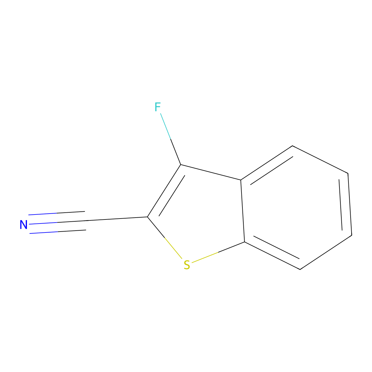 3-Fluoro-1-benzothiophene-2-carbonitrile molecular structure, CAS 2138098-78-7