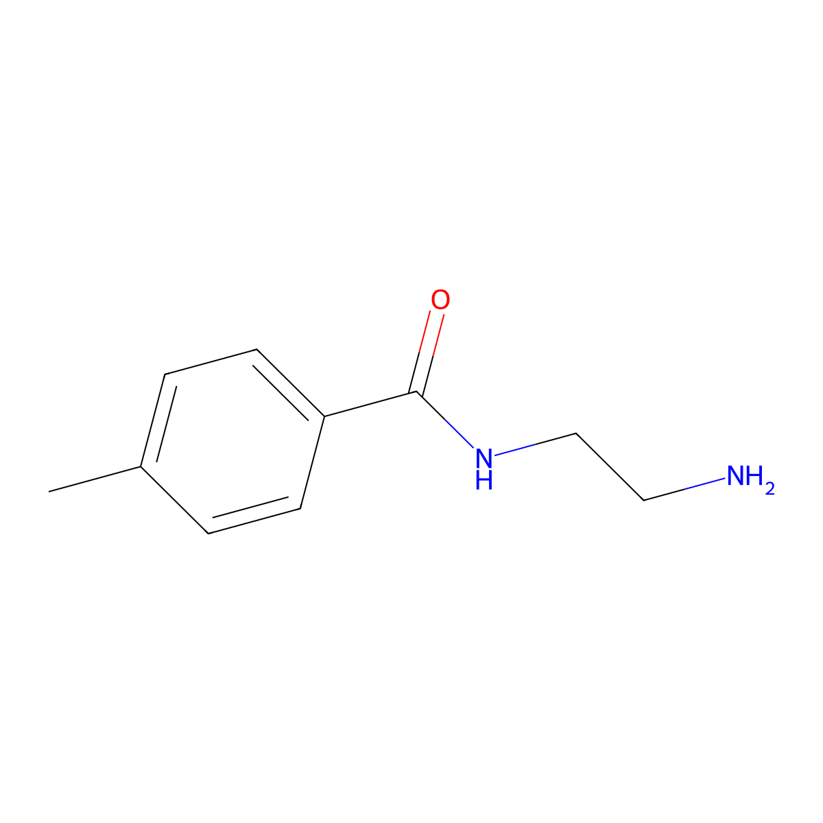 N-(2-aminoethyl)-4-methylbenzamide molecular structure, CAS 21381-67-9