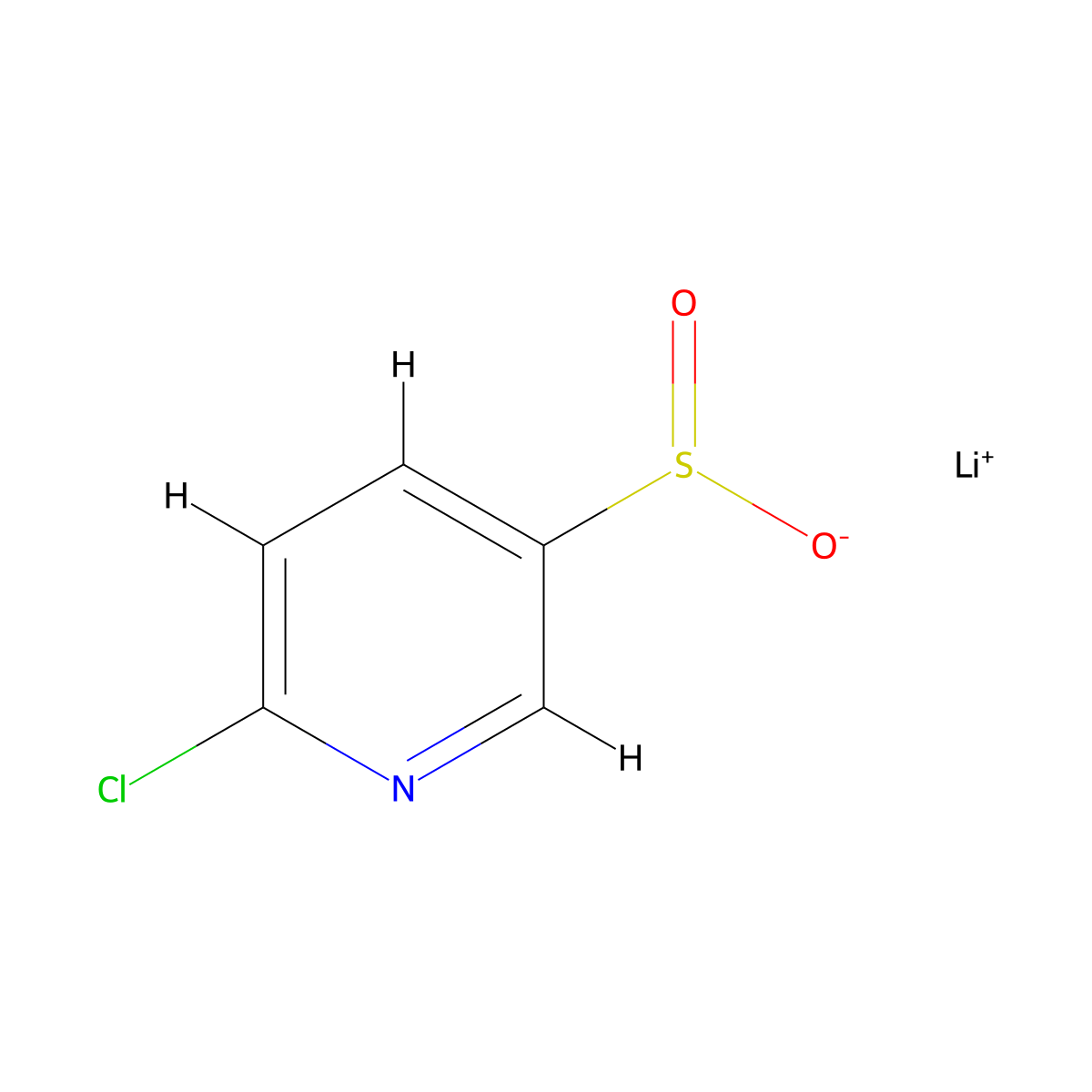 Lithium(1+) ion 6-chloropyridine-3-sulfinate molecular structure, CAS 2138100-22-6