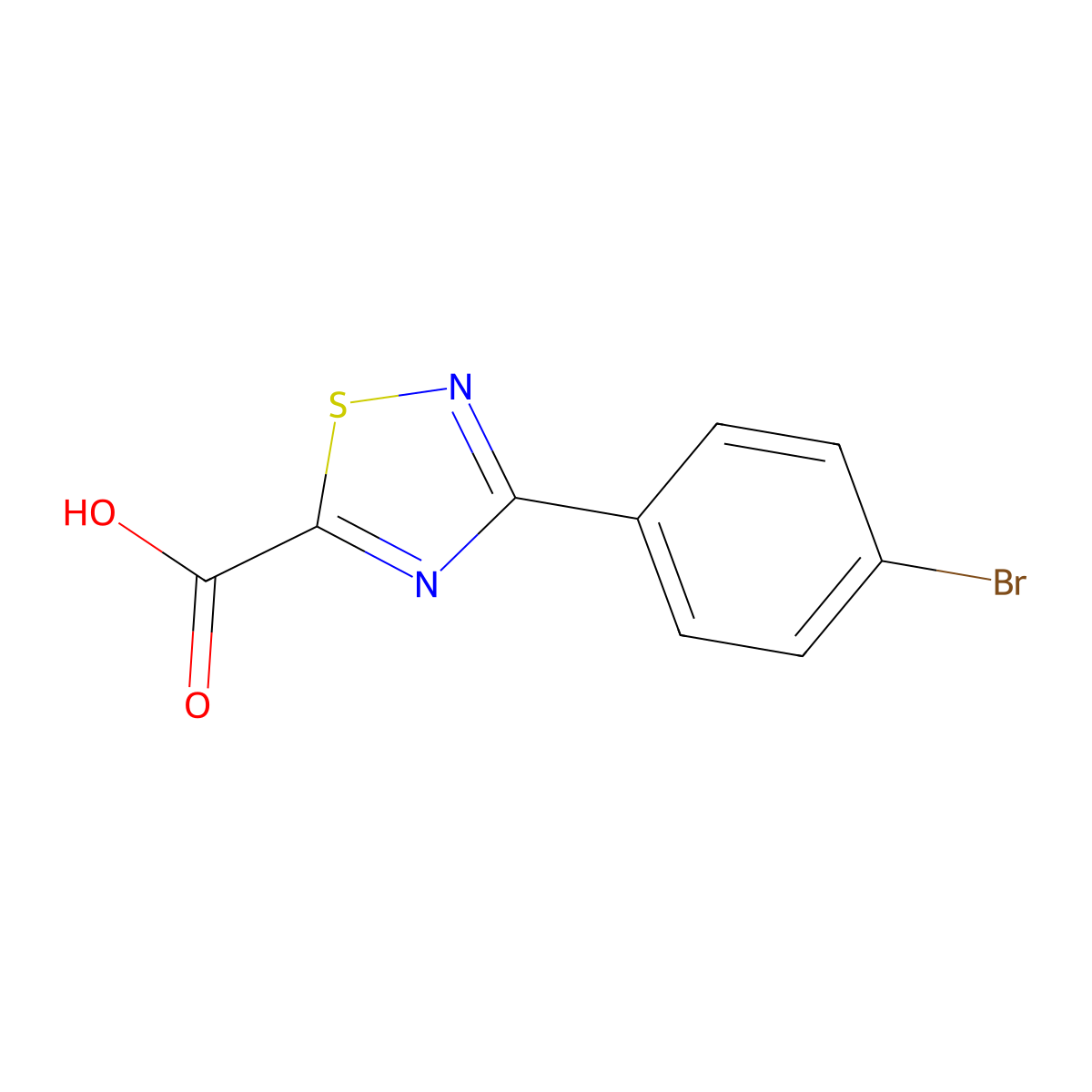 3-(4-Bromophenyl)-1,2,4-thiadiazole-5-carboxylic acid molecular structure, CAS 2138100-39-5
