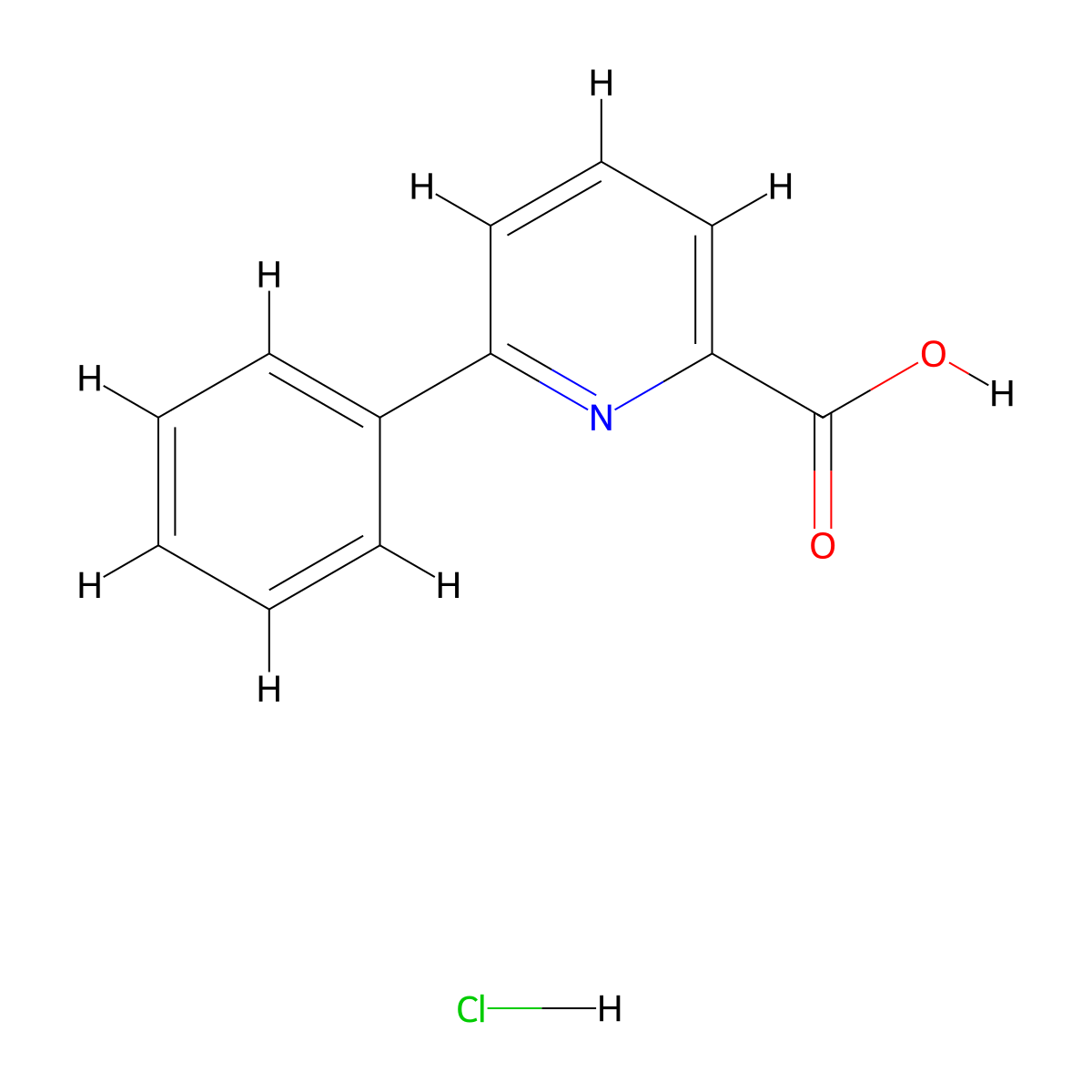 6-Phenylpyridine-2-carboxylic acid hydrochloride molecular structure, CAS 2138100-60-2