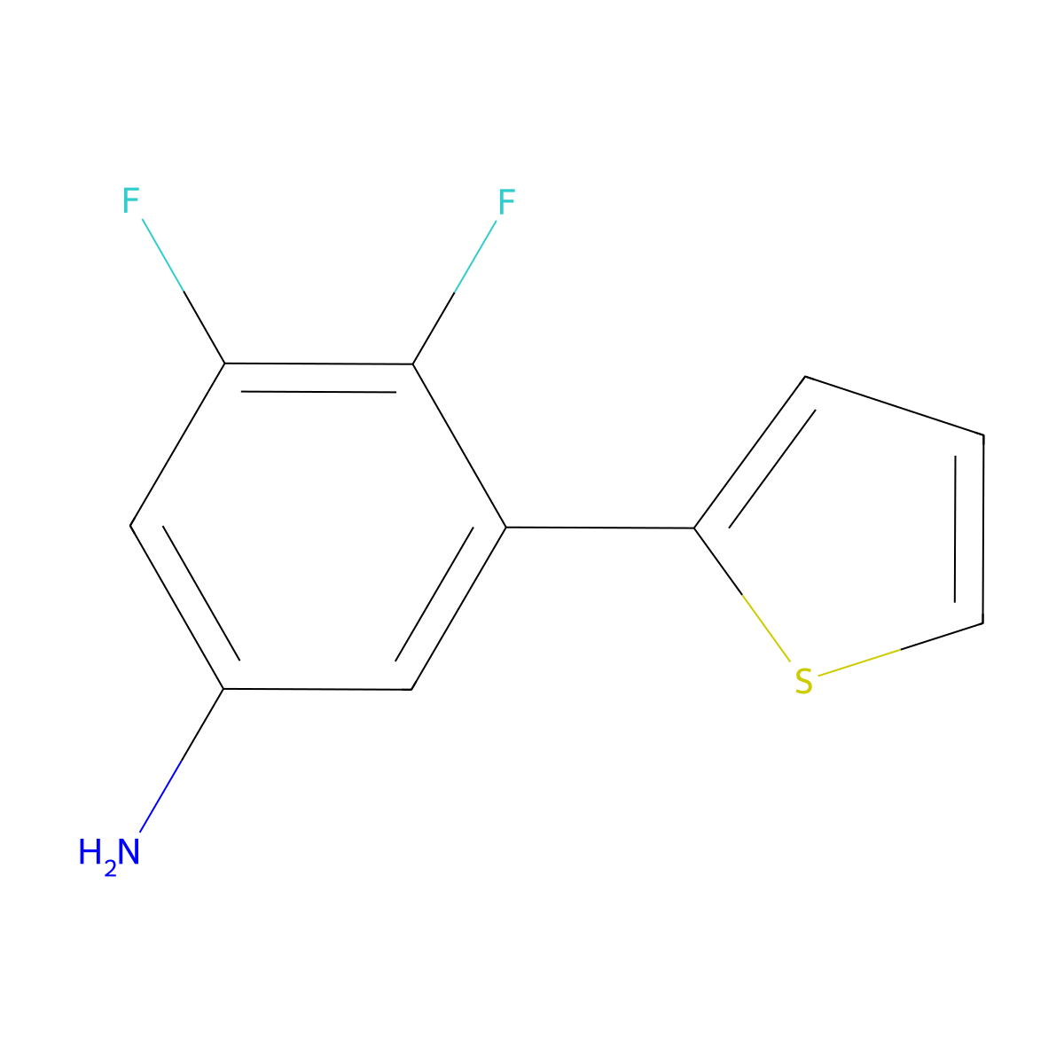 3,4-Difluoro-5-(thiophen-2-yl)aniline molecular structure, CAS 2138100-70-4