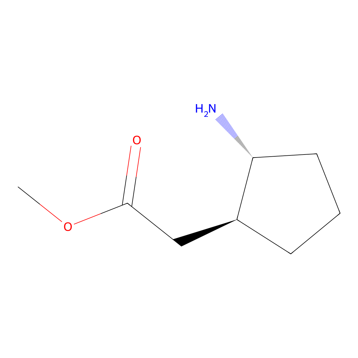 rac-methyl 2-[(1R,2S)-2-aminocyclopentyl]acetate molecular structure, CAS 2138102-63-1