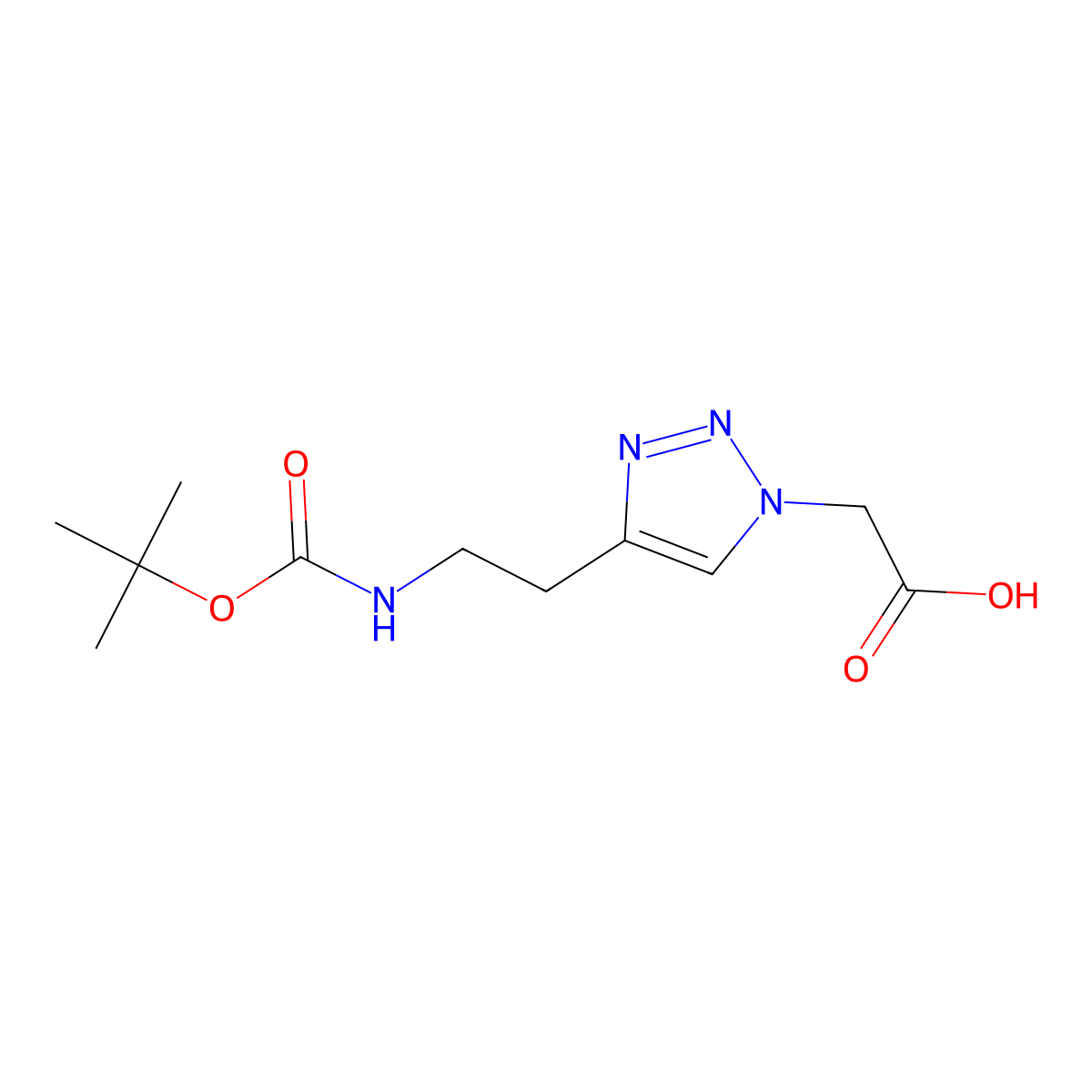 2-[4-(2-{[(tert-butoxy)carbonyl]amino}ethyl)-1H-1,2,3-triazol-1-yl]acetic acid molecular structure, CAS 2138103-08-7