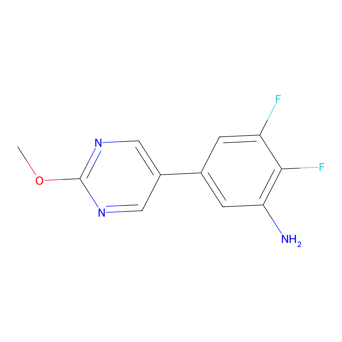 2,3-Difluoro-5-(2-methoxypyrimidin-5-yl)aniline molecular structure, CAS 2138103-31-6