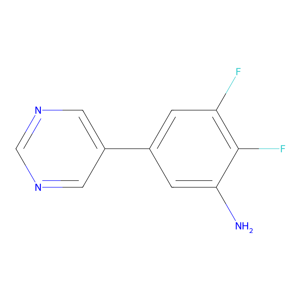 2,3-Difluoro-5-(pyrimidin-5-yl)aniline molecular structure, CAS 2138103-71-4