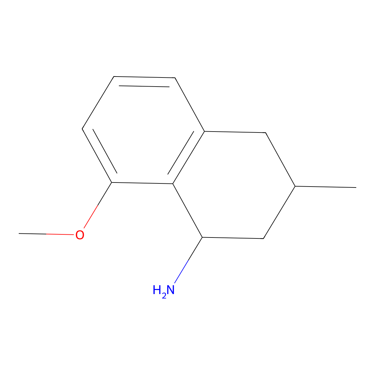 8-Methoxy-3-methyl-1,2,3,4-tetrahydronaphthalen-1-amine molecular structure, CAS 2138103-76-9