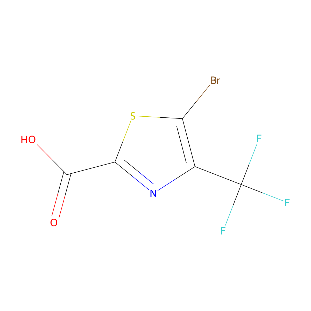 5-Bromo-4-(trifluoromethyl)thiazole-2-carboxylic acid molecular structure, CAS 2138103-97-4