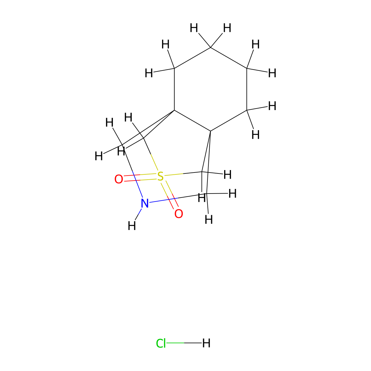 Tetrahydro-1H,3H-3a,7a-(methanoiminomethano)benzo[c]thiophene 2,2-dioxide hydrochloride molecular structure, CAS 2138104-34-2