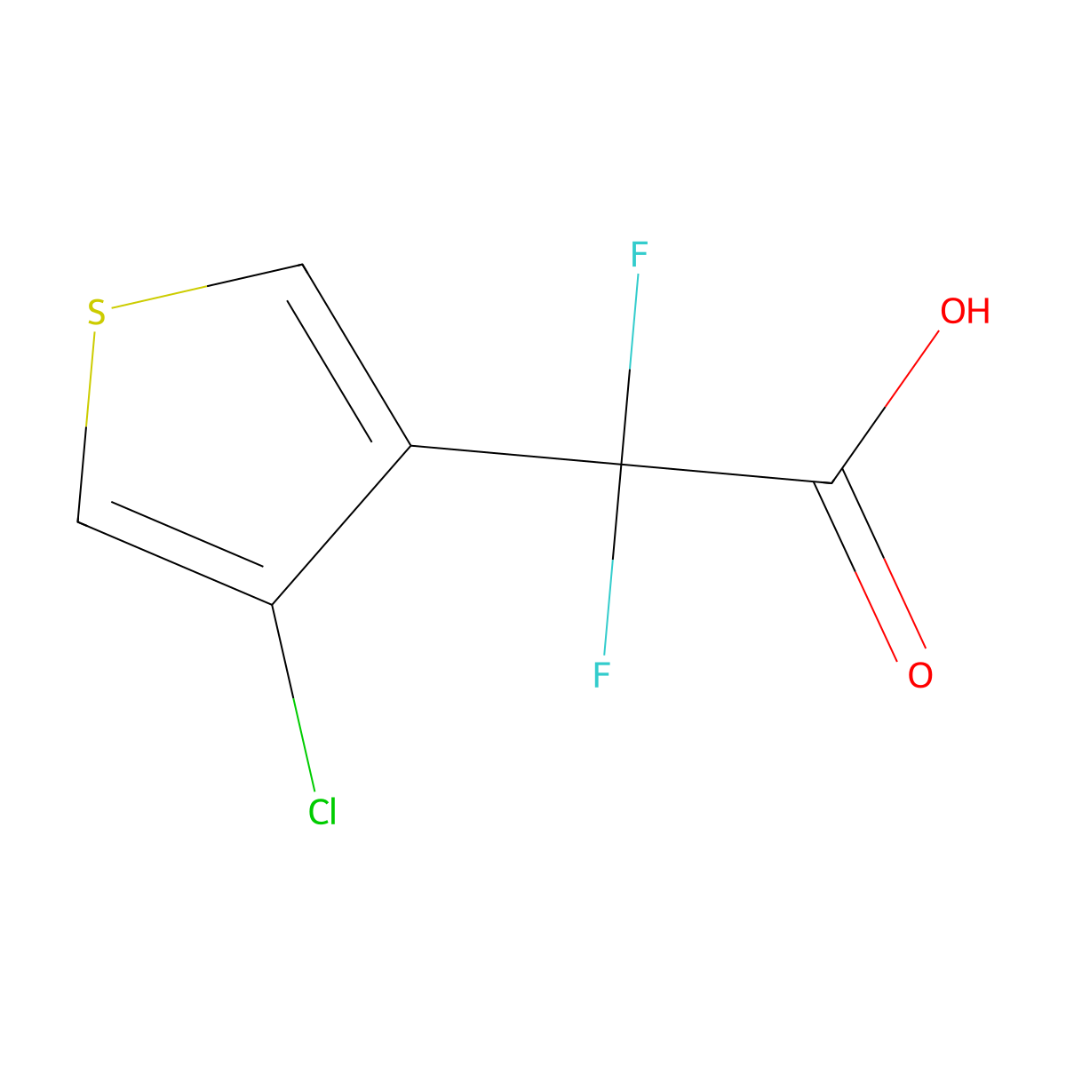 2-(4-Chlorothiophen-3-yl)-2,2-difluoroacetic acid molecular structure, CAS 2138104-42-2