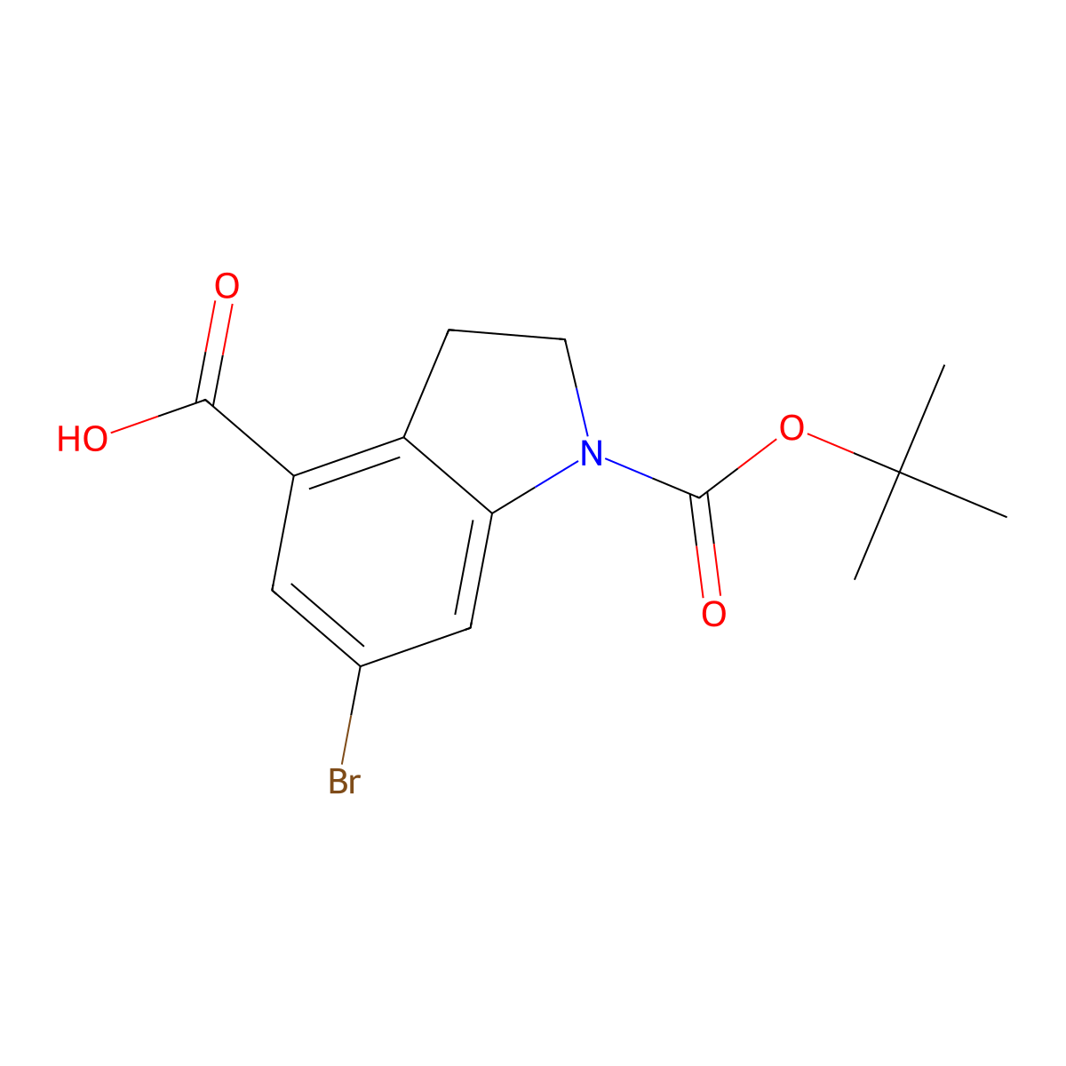 6-bromo-1-[(tert-butoxy)carbonyl]-2,3-dihydro-1H-indole-4-carboxylicacid molecular structure, CAS 2138104-46-6