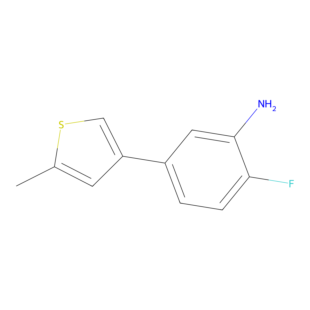 2-Fluoro-5-(5-methylthiophen-3-yl)aniline molecular structure, CAS 2138104-65-9