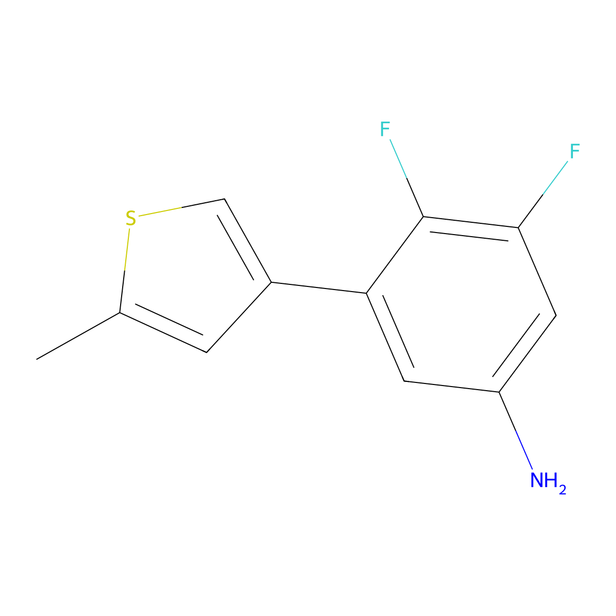 3,4-Difluoro-5-(5-methylthiophen-3-yl)aniline molecular structure, CAS 2138105-17-4