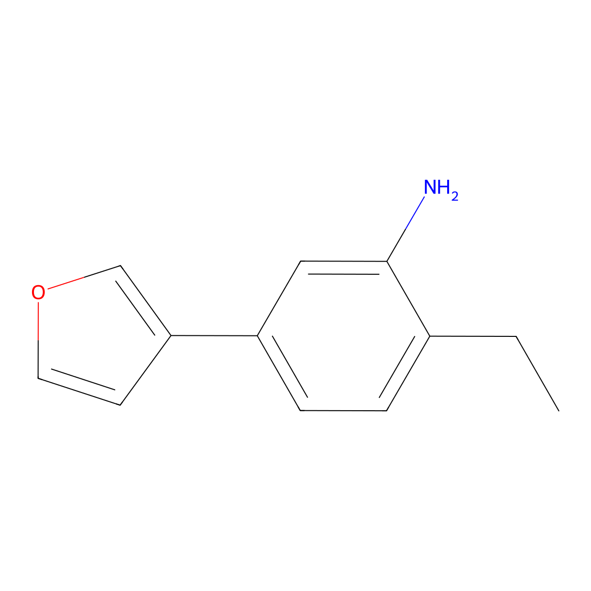 2-Ethyl-5-(furan-3-yl)aniline molecular structure, CAS 2138105-86-7