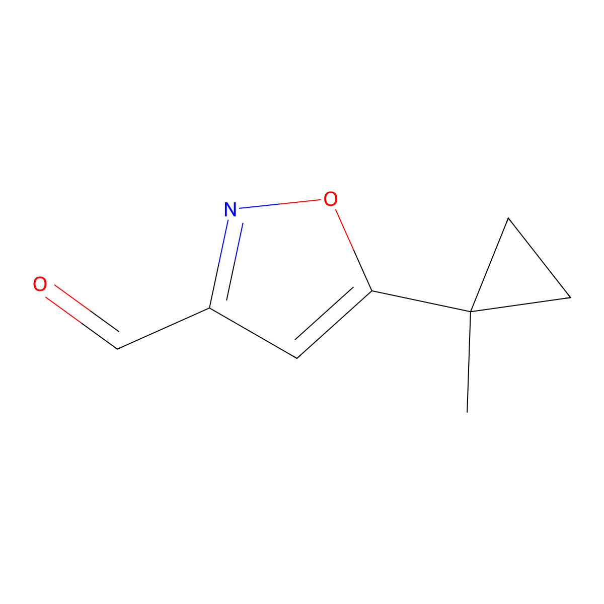 5-(1-Methylcyclopropyl)-1,2-oxazole-3-carbaldehyde molecular structure, CAS 2138106-74-6