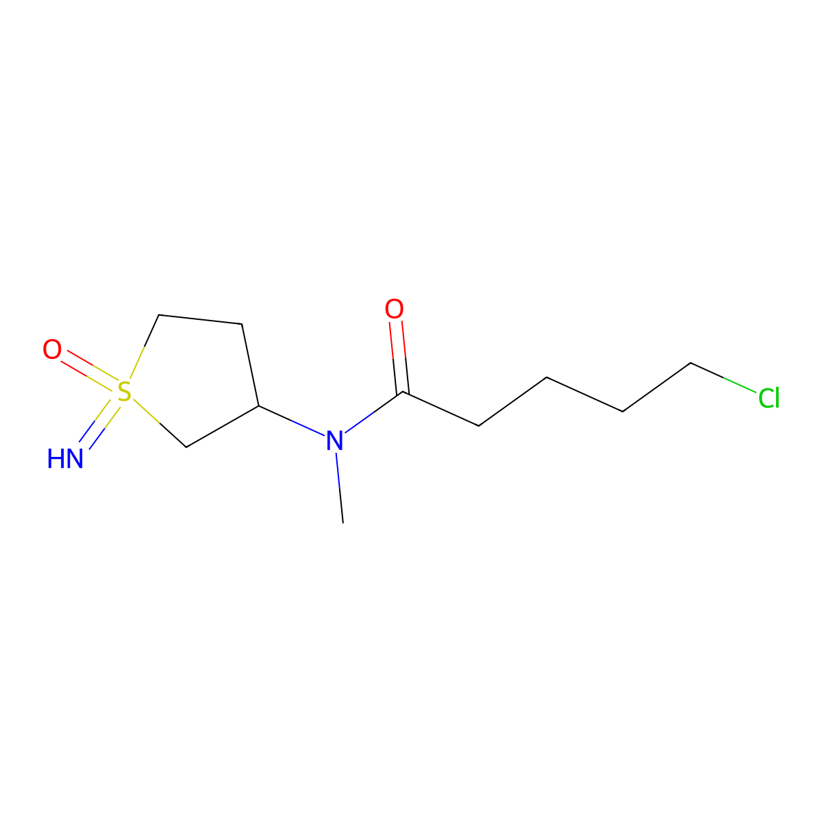 5-chloro-N-(1-imino-1-oxo-1lambda6-thiolan-3-yl)-N-methylpentanamide molecular structure, CAS 2138107-35-2