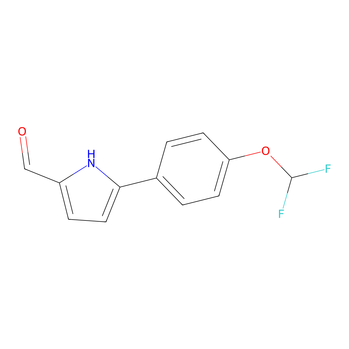 5-[4-(difluoromethoxy)phenyl]-1H-pyrrole-2-carbaldehyde molecular structure, CAS 2138109-53-0