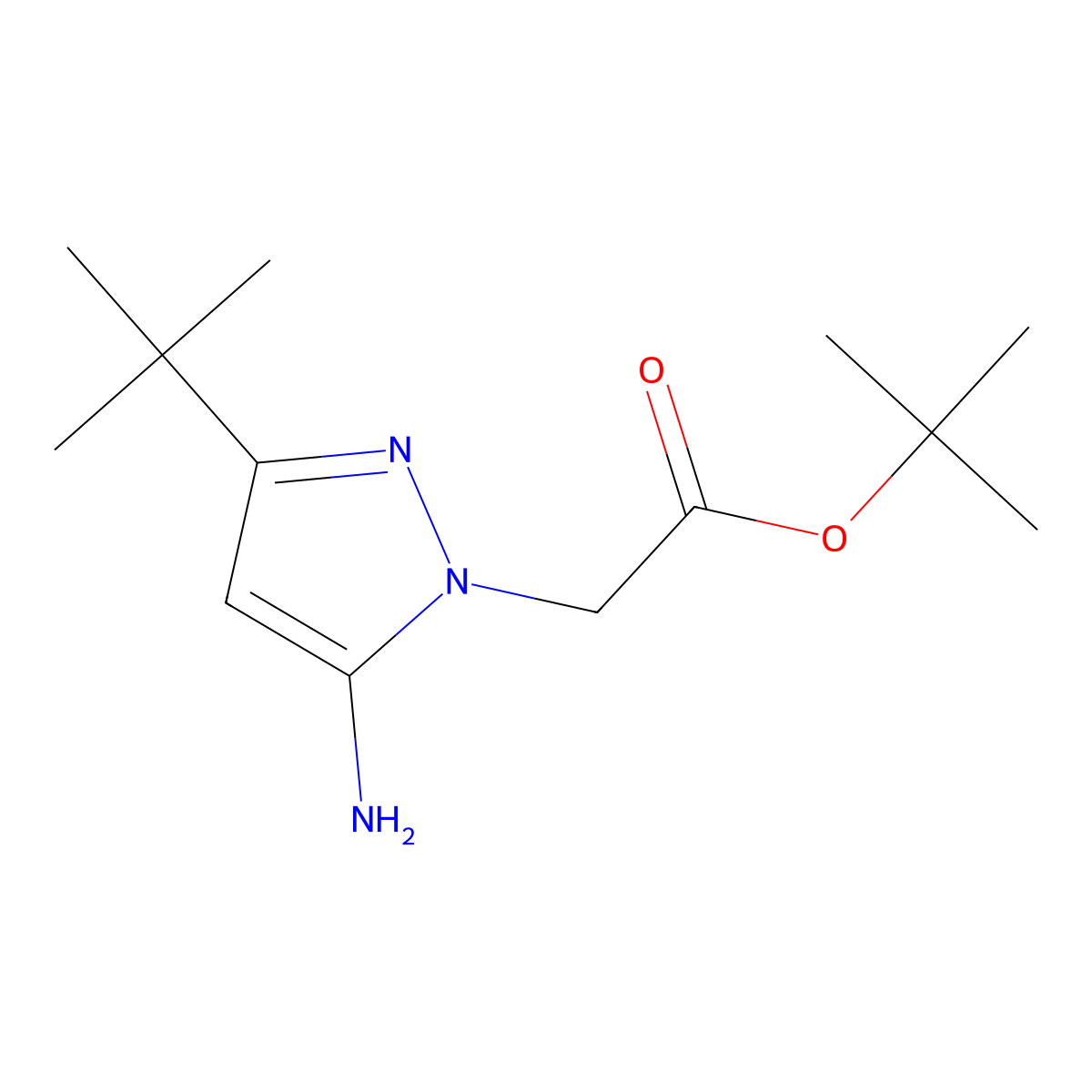 tert-butyl 2-(5-amino-3-tert-butyl-1H-pyrazol-1-yl)acetate molecular structure, CAS 2138109-86-9