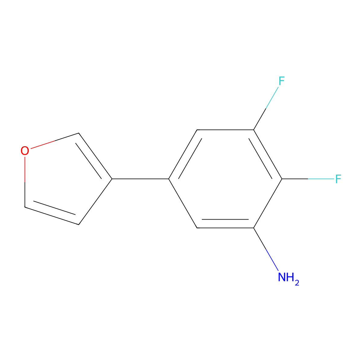 2,3-Difluoro-5-(furan-3-yl)aniline molecular structure, CAS 2138110-54-8